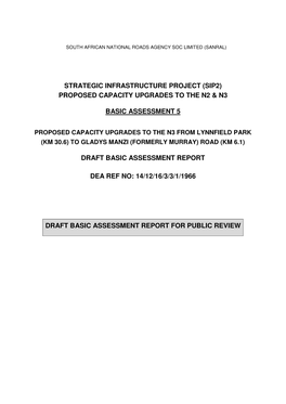 Proposed Capacity Upgrades to the N2 & N3 Basic Assessment 5