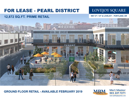 For Lease - Pearl District Lovejoy Square