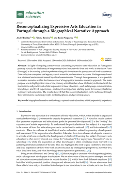 Reconceptualizing Expressive Arts Education in Portugal Through a Biographical Narrative Approach