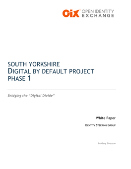 South Yorkshire Digital by Default Project Phase 1