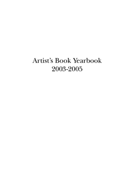 Artist's Book Yearbook 2003-2005