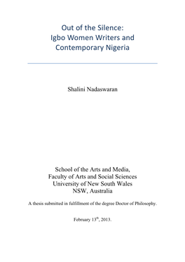 Igbo Women Writers and Contemporary Nigeria