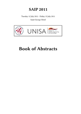 Book of Abstracts Ii Contents