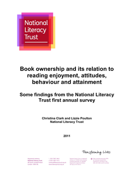 Book Ownership and Its Relation to Reading Enjoyment, Attitudes, Behaviour and Attainment