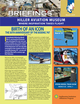 Hiller Aviation Museum Where Inspiration Takes Flight Birth of an Icon the 50Th Anniversary of the Boeing 747
