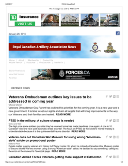 Veterans Ombudsman Outlines Key Issues to Be Addressed in Coming Year Ottawa Citizen Veterans Ombudsman Guy Parent Has Outlined His Priorities for the Coming Year