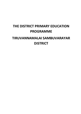 The District Primary Education Programme Tiru Van Nam Alai Sambuvarayar District
