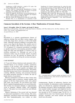 Cutaneous Sarcoidosis of the Scrotum: a Rare Manifestation of Systemic Disease