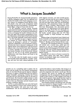 What Is Jacques Soustelle?