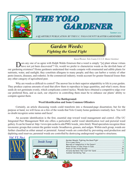 THE YOLO GARDENER Summer 2012 a QUARTERLY PUBLICATION by the U.C