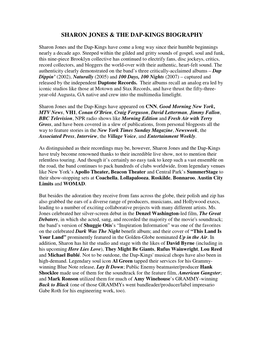 Sharon Jones & the Dap-Kings Biography