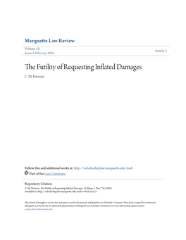 The Futility of Requesting Inflated Damages, 10 Marq