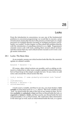 28.1 Locks: the Basic Idea