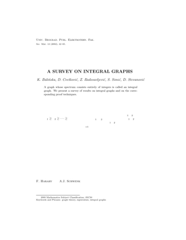 A Survey on Integral Graphs