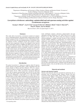 Laserpitium Ochridanum : Antioxidant, Antimicrobial and Anti-Quorum