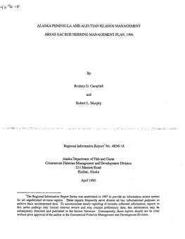 Alaska Peninsula and Aleutian Islands Management Areas Sac Roe