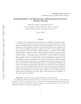 Arxiv:2009.06864V4 [Physics.Data-An] 5 May 2021 This Article Is © 2021 by Author(S) As Listed Above