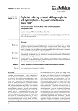 Duplicated Collecting System of a Kidney Complicated With