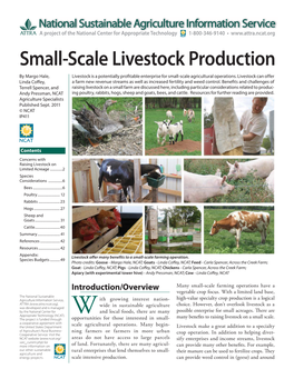 Small-Scale Livestock Production by Margo Hale, Livestock Is a Potentially Proﬁ Table Enterprise for Small-Scale Agricultural Operations