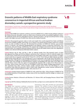 Enzootic Patterns of Middle East Respiratory Syndrome Coronavirus in Imported African and Local Arabian Dromedary Camels: a Prospective Genomic Study