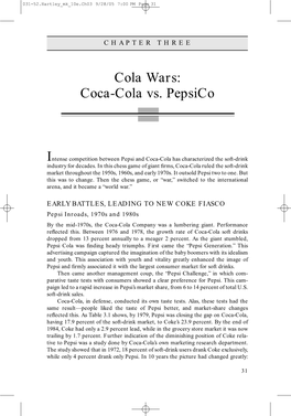 Cola Wars: Coca-Cola Vs. Pepsico