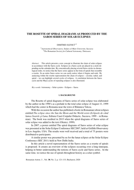 The Rosette of Spiral Diagrams As Produced by the Saros Series of Solar Eclipses