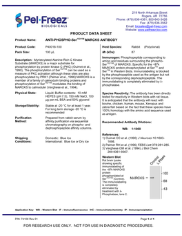 DATA SHEET Product Name: ANTI-PHOSPHO-Ser152/156 MARCKS ANTIBODY