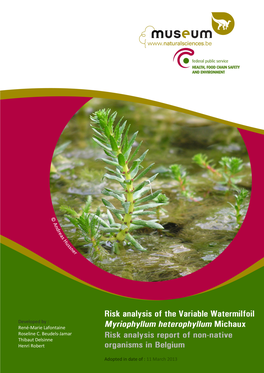 Risk Analysis Report of Non-Native Organisms in Belgium