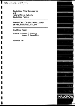 Roadford Operational and Environmental Study