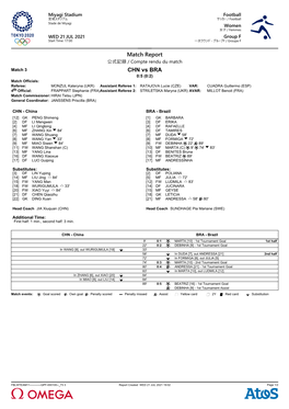 Match Report CHN Vs