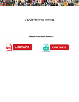 Vat on Proforma Invoices