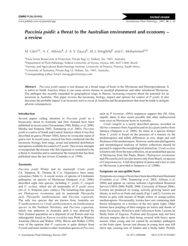 Puccinia Psidii: a Threat to the Australian Environment and Economy – a Review