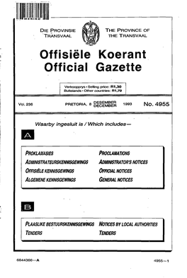 Offisiele Koerant Official Gazette