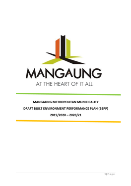 Mangaung Metro Draft BEPP 2019-2020
