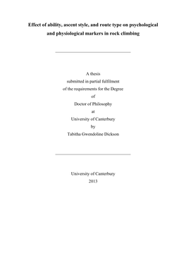 Effect of Ability, Ascent Style, and Route Type on Psychological and Physiological Markers in Rock Climbing