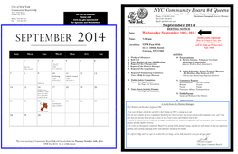 September 2014 MEETING NOTICE Date: Wednesday September 10Th, 2014
