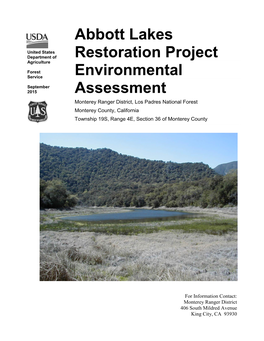 Abbott Lakes Restoration Project Environmental Assessment