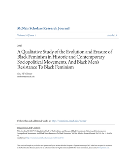 A Qualitative Study of the Evolution and Erasure of Black Feminism In