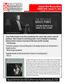 Grass Punks a Crossbill Records Release January 21, 2014 : Lp/Cd/Mp3