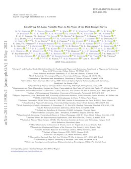 Arxiv:2011.13930V2 [Astro-Ph.GA] 8 May 2021 21INAF-Osservatorio Astronomico Di Trieste, Via G