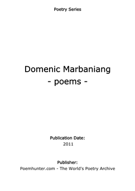 Domenic Marbaniang - Poems