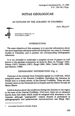 Notas Geologicas