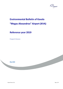 Environmental Bulletin of Kavala “Megas Alexandros” Airport (KVA)