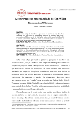 A Construção Da Masculinidade De Tex Willer