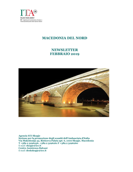 Macedonia Del Nord Newsletter Febbraio 2019