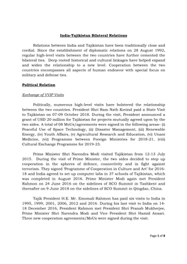 India-Tajikistan Bilateral Relations