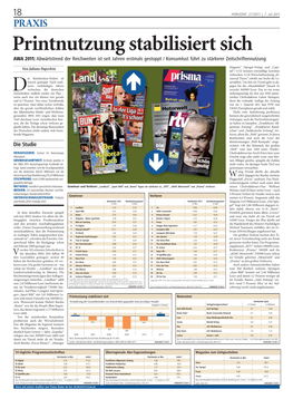 Printnutzung Stabilisiert Sich AWA 2011: Abwärtstrend Der Reichweiten Ist Seit Jahren Erstmals Gestoppt / Konsumlust Führt Zu Stärkerer Zeitschriftennutzung