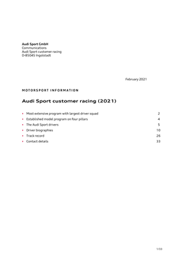 Audi Sport Customer Racing (2021)