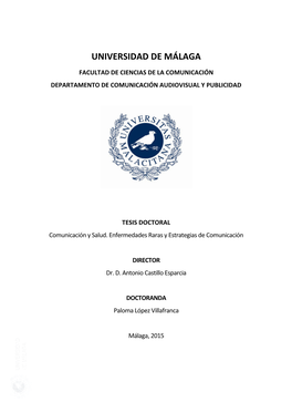 Comunicación Y Salud. Enfermedades Raras Y Estrategias De Comunicación