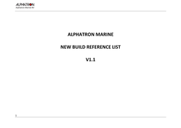 Alphatron Marine New Build Reference List V1.1